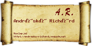 Andráskó Richárd névjegykártya